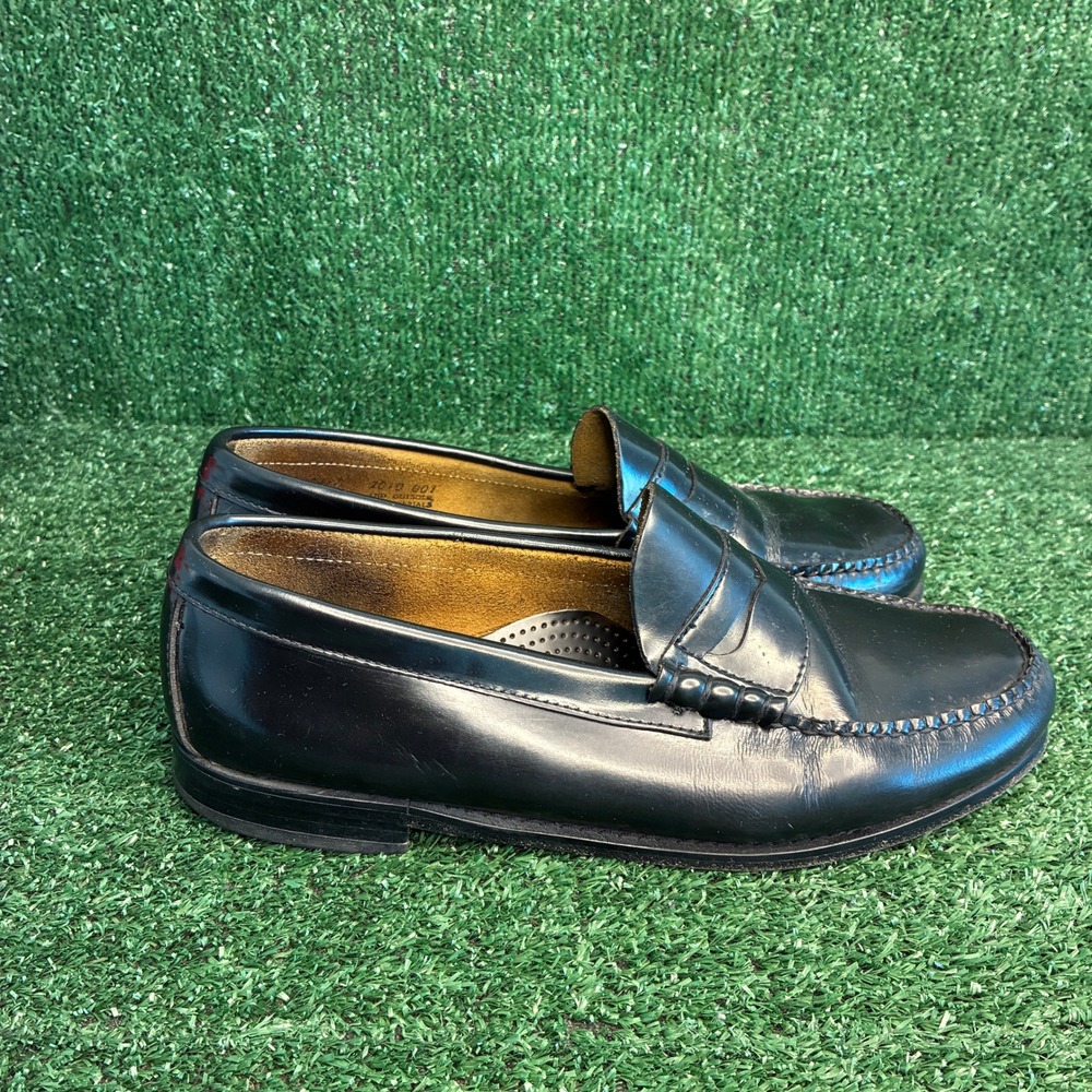 GH Bass & Co. Weejuns Leather Slip On Preppy Penny Loafer Black Men 10.5 EE Wide